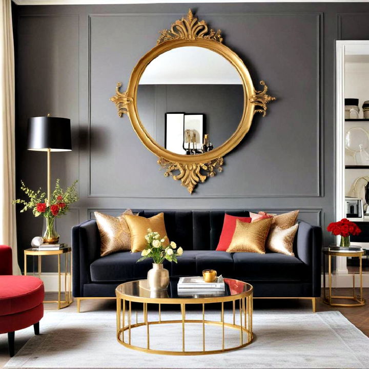 luxury metallic accents for living room