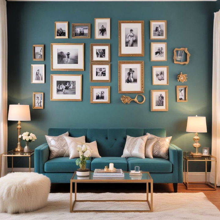 luxury teal and metallic accents