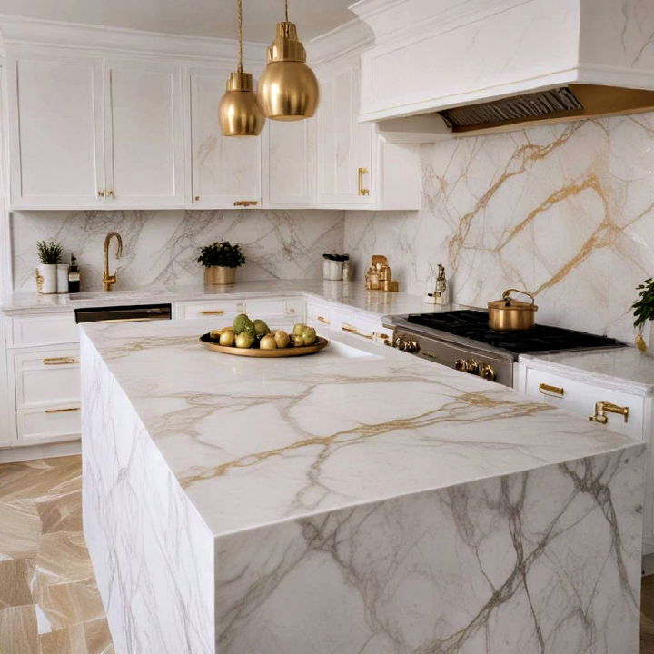marble countertops with gold veins