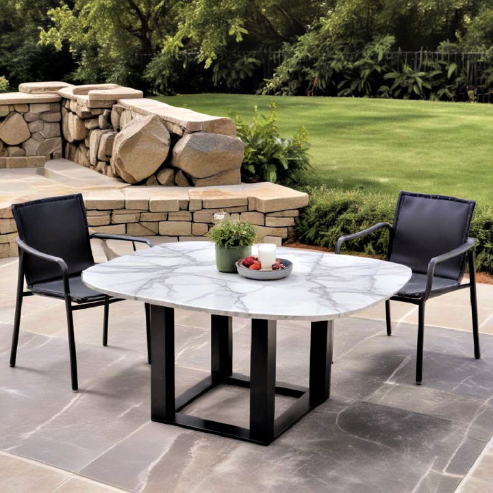 marble look patio table