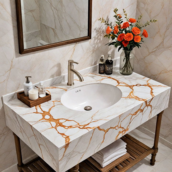 marble magic with brown veins bathroom