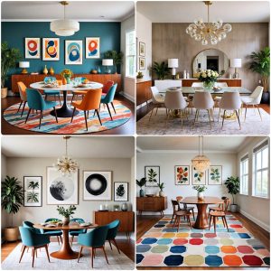 mid century modern dining rooms