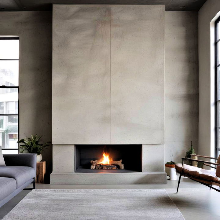 minimalist concrete fireplace design