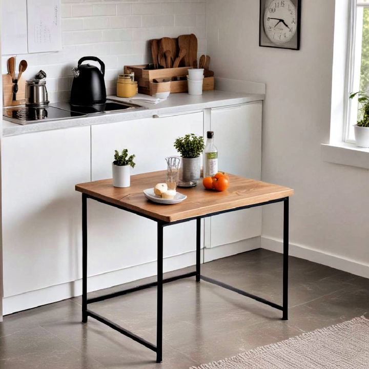 minimalist metal table for small kitchen