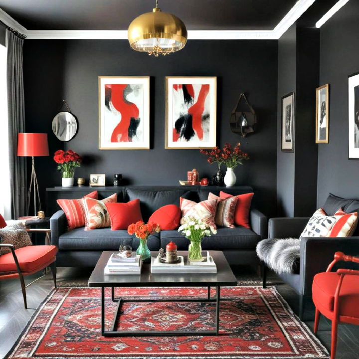 modern bold contrast with red accents