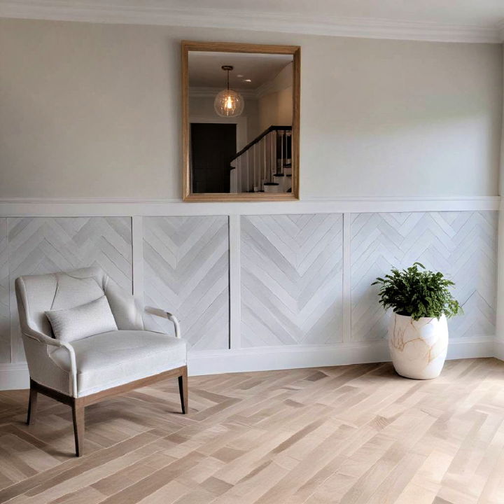 modern chevron pattern wainscoting