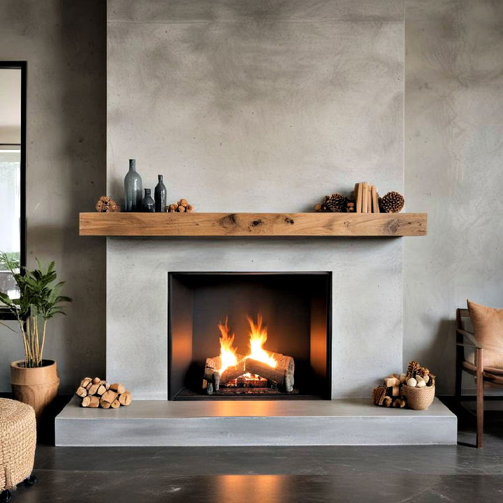 modern concrete hearth