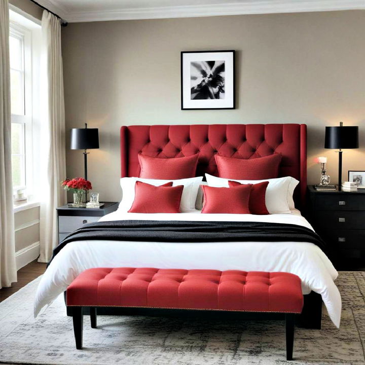 modern contrasting furniture red and black