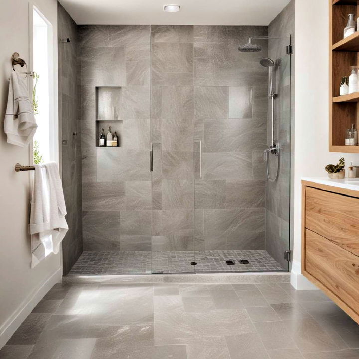 modern curbless shower design