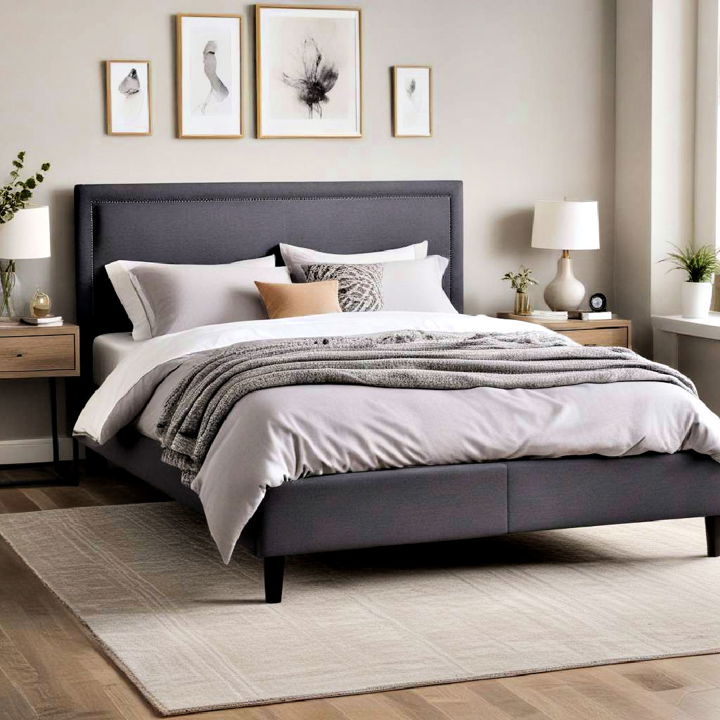 modern dark grey bed frame