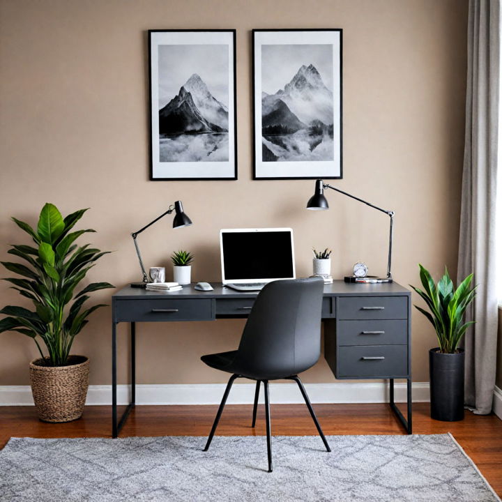modern dark grey desk