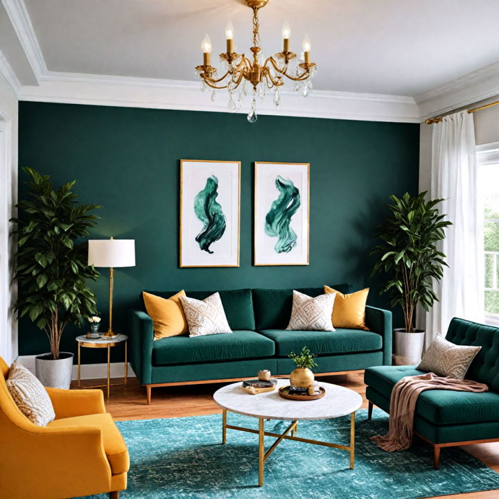 modern emerald green accent wall