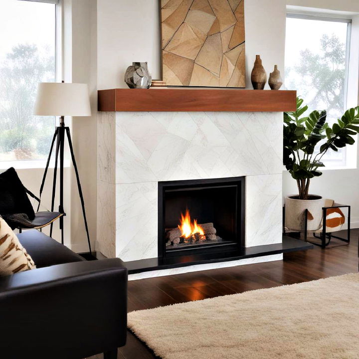 modern geometric fireplace