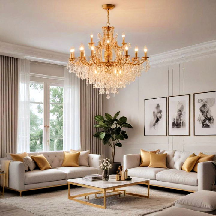 modern golden chandeliers for living room décor