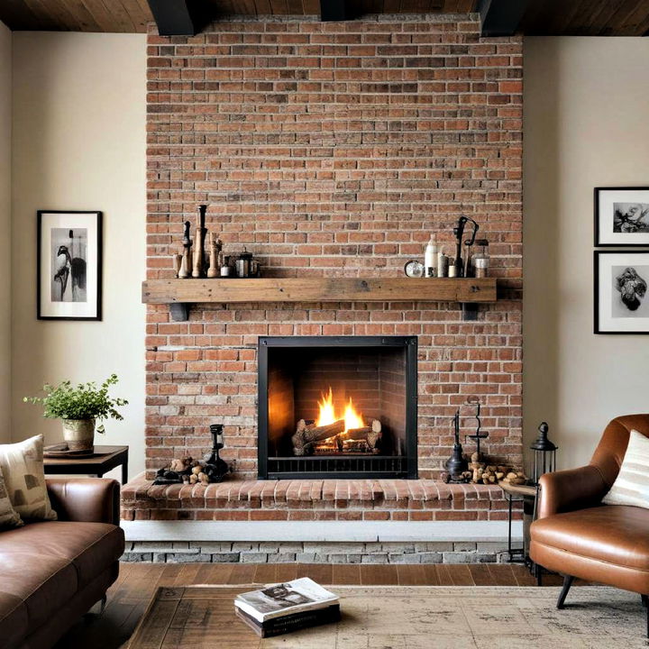 modern industrial chic fireplace