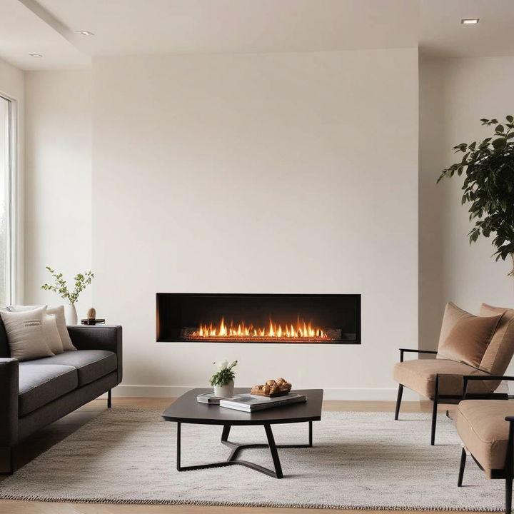 modern linear fireplace