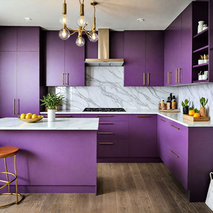 modern purple kitchen cabinets