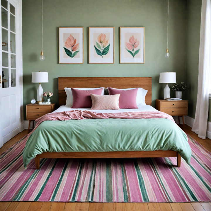 modern striped rug for bedroom floor