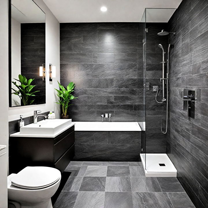 monochrome elegance black and grey bathroom