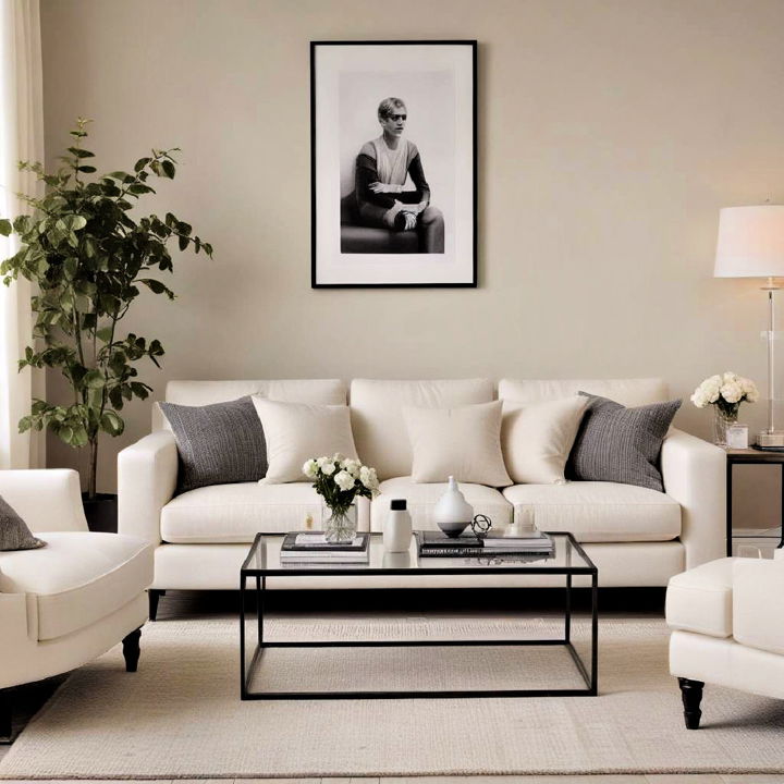 monochrome scheme living room