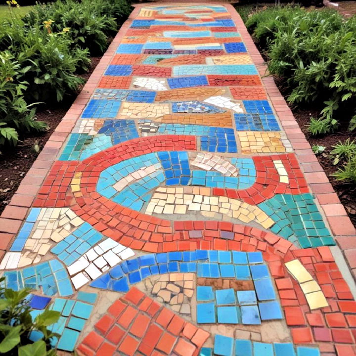 mosaic brick pathway