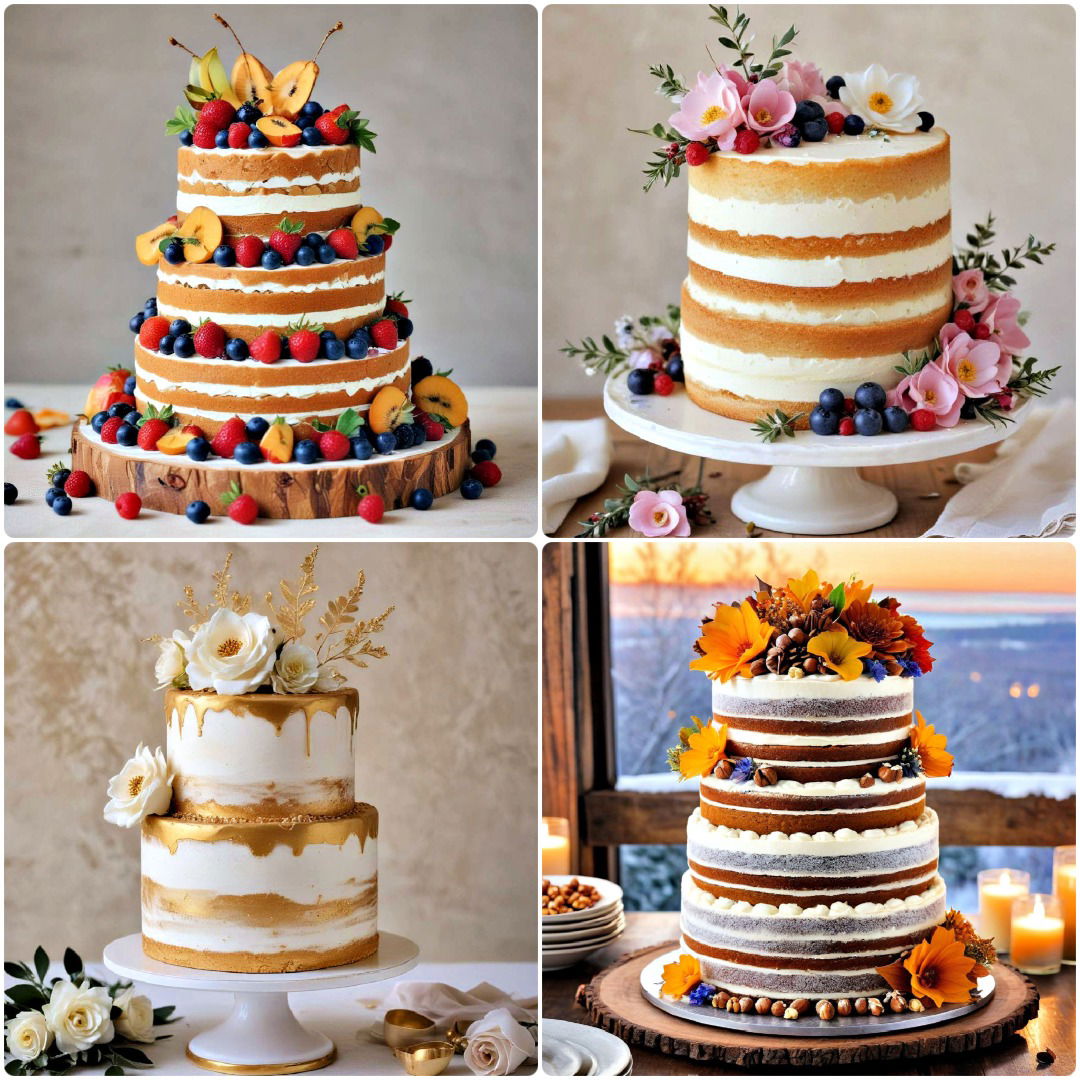 40 Naked and Semi-naked Wedding Cake Ideas To Steal
