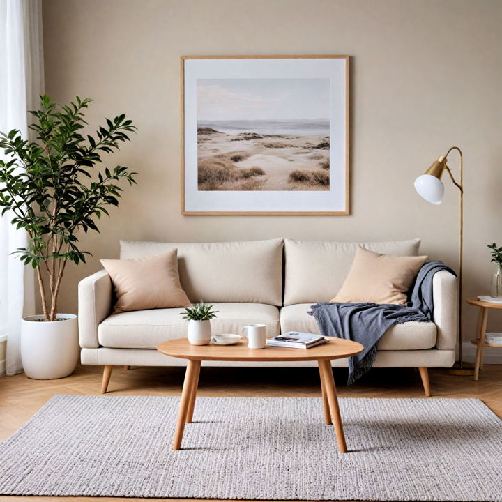 natural beige living room couch