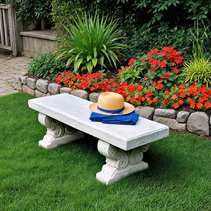 natural stone garden bench