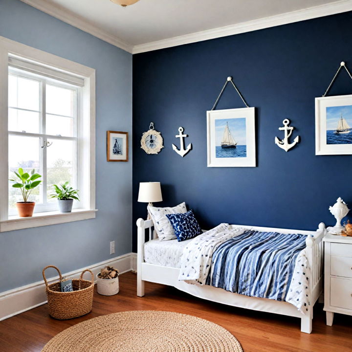 nautical theme accent wall