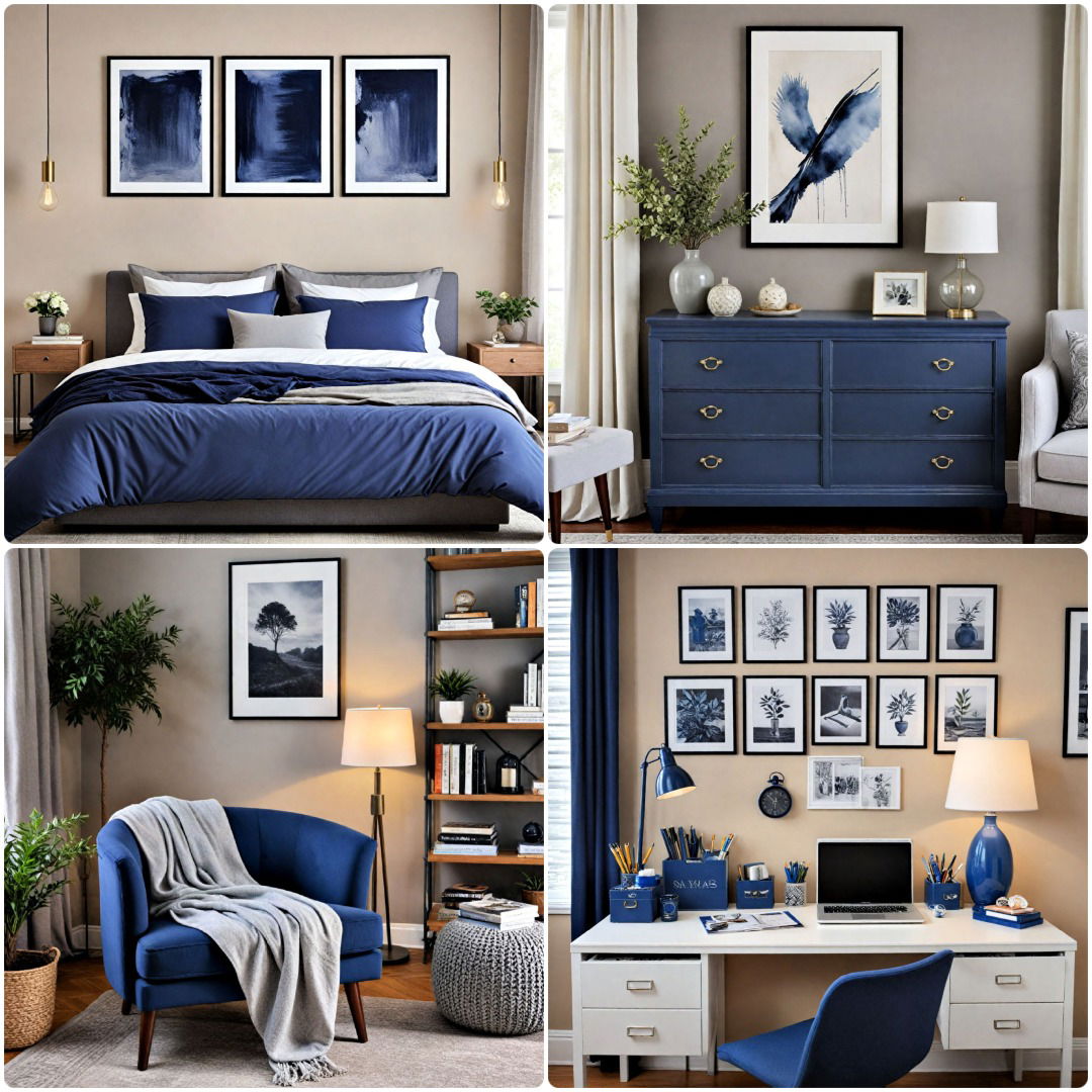 25 Navy Blue and Grey Bedroom Ideas That Make A Statement