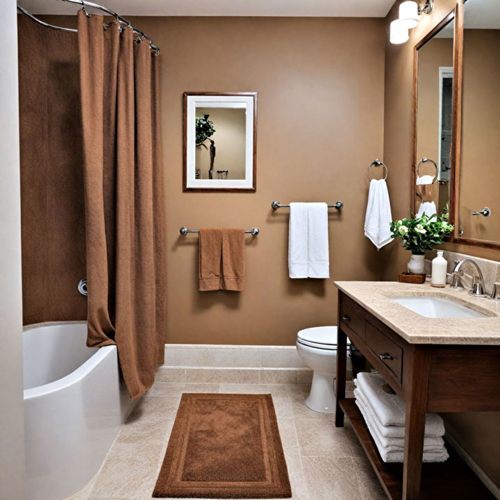 neutral brown bathroom linens