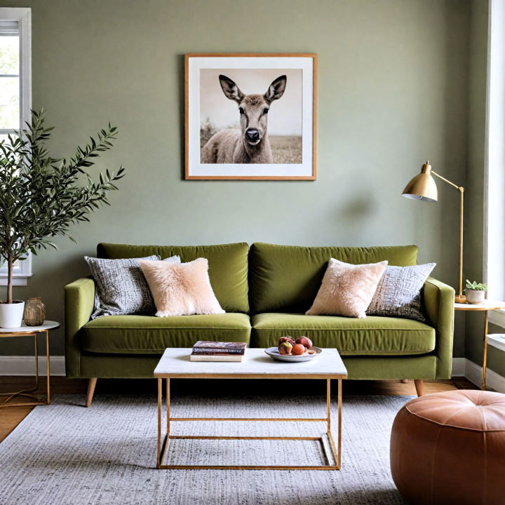 olive green couch living room