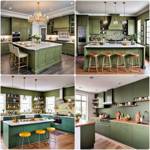 olive green kitchens