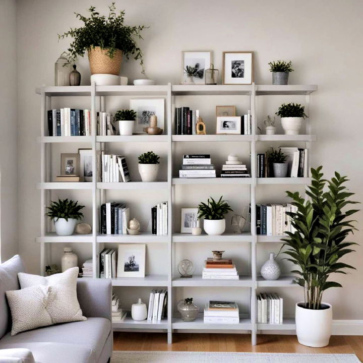 open shelving to display decorative items