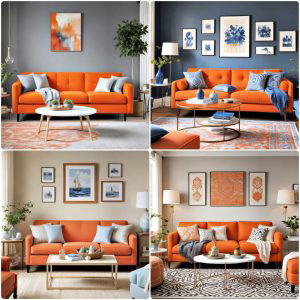 orange couch living room ideas