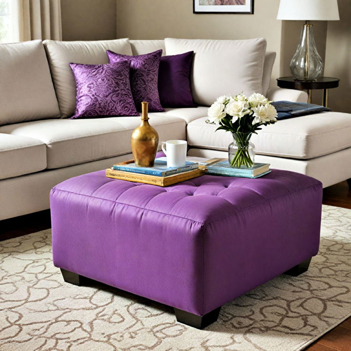 ottoman in a purple color