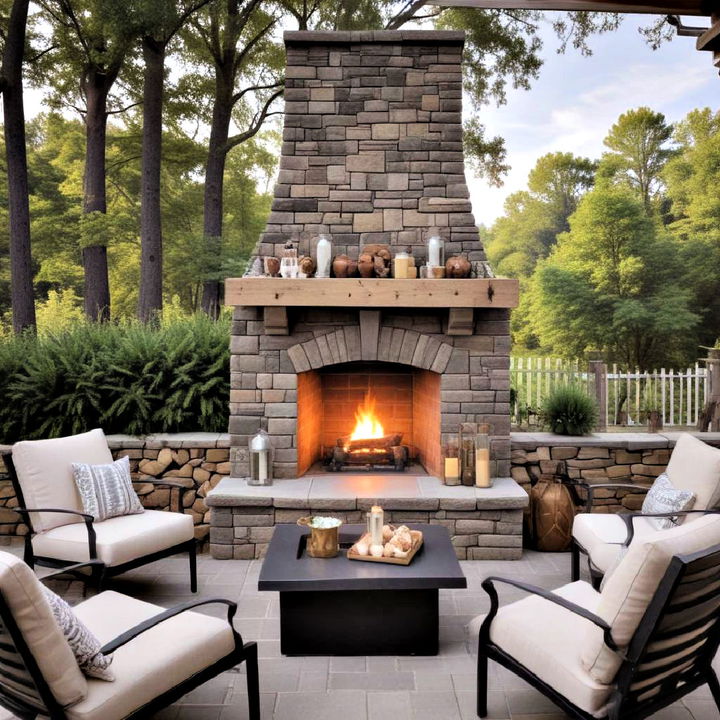 outdoor fireplace for entertaining guests