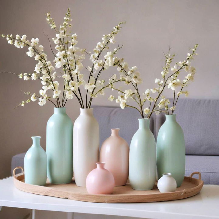 pastel accents vases decor
