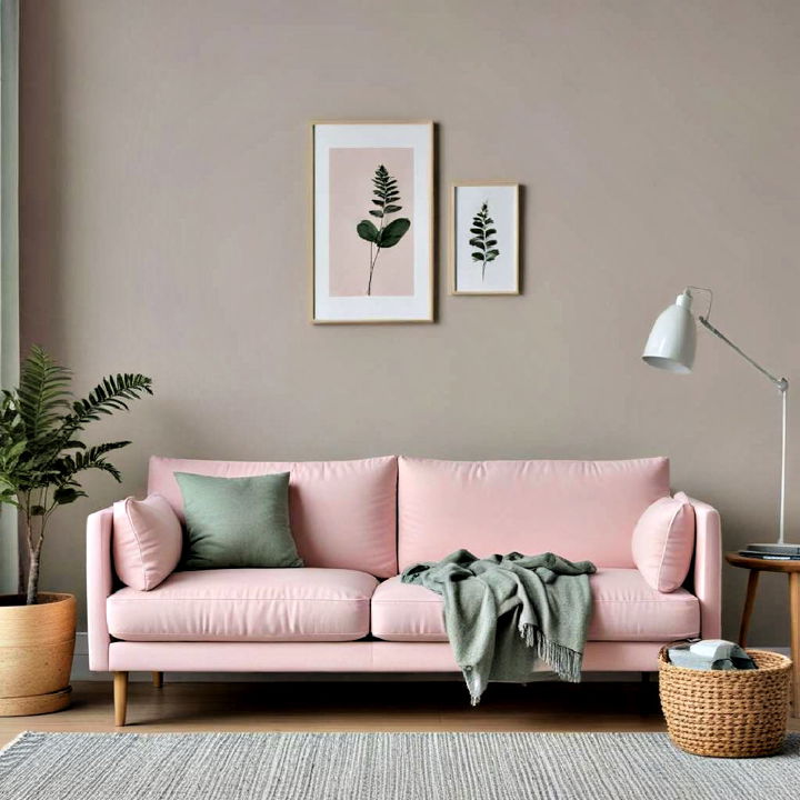 pastel pink couch idea