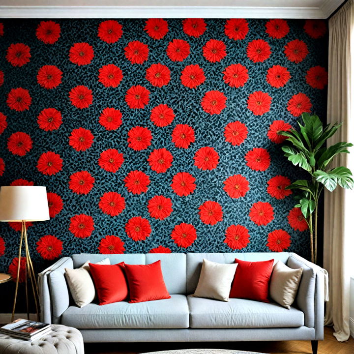 patterned black and red wallpaper