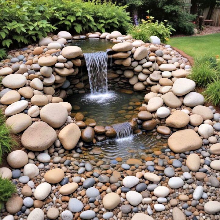 pebble stream waterfall for small pool