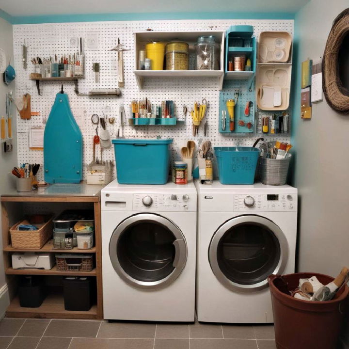 pegboard wall for utility room