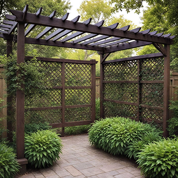 pergola with lattice fence