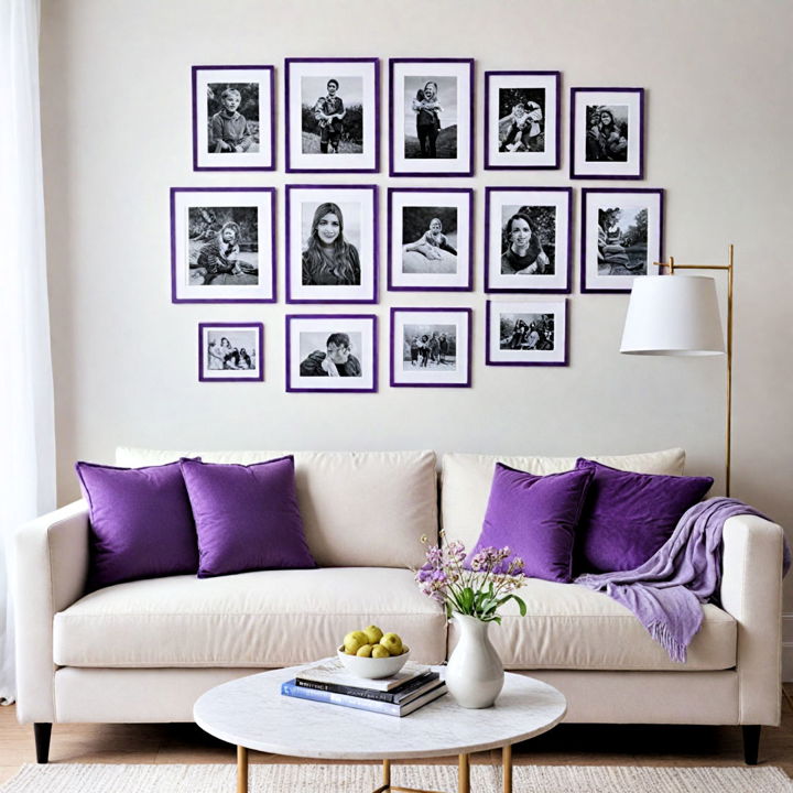 picture frames for purple living room