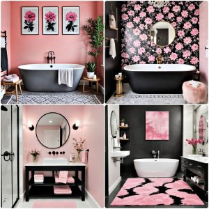 pink and black bathroom ideas