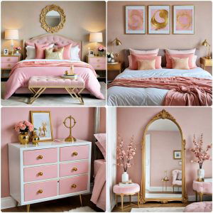 pink and gold bedroom ideas