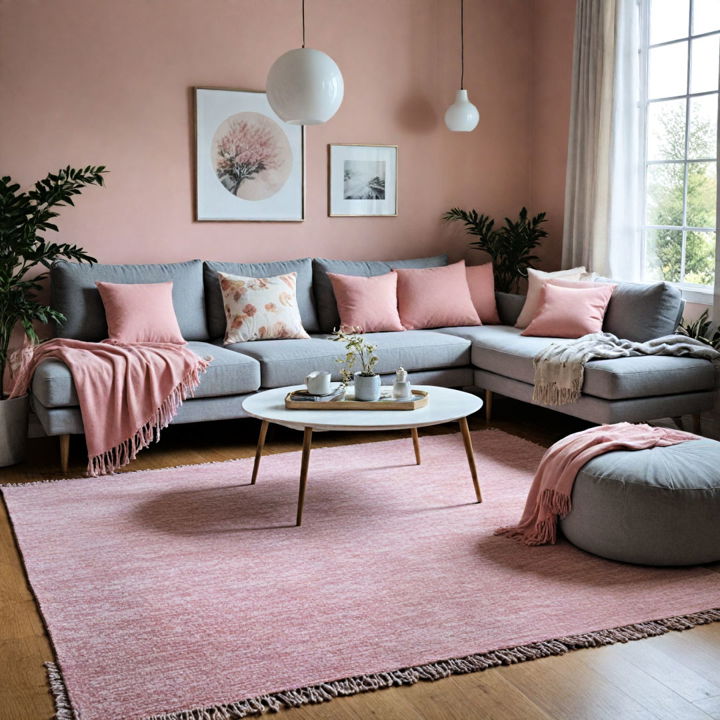 pink and grey textiles for any living room