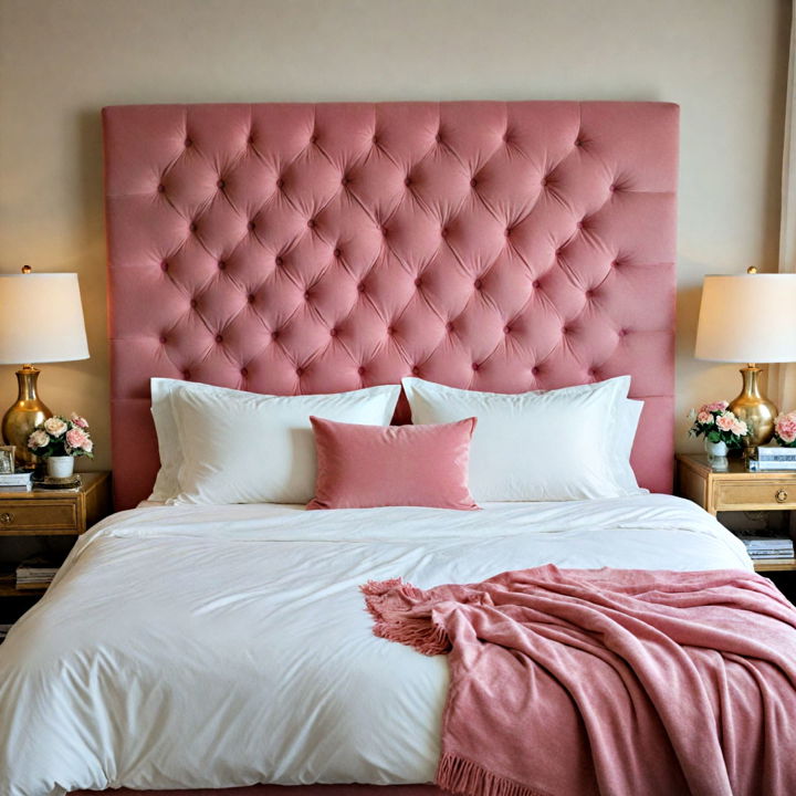 pink upholstered headboard