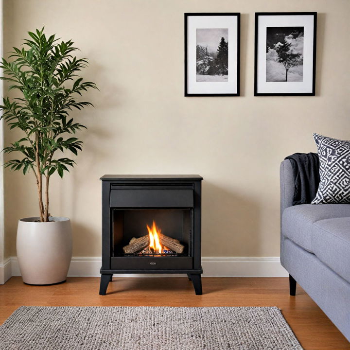 portable fireplace for small living space