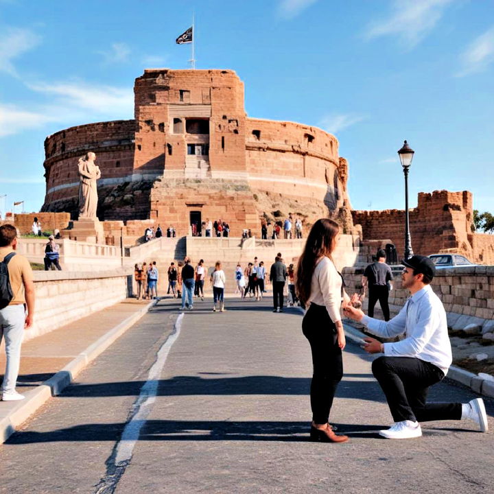 propose at a historical landmark